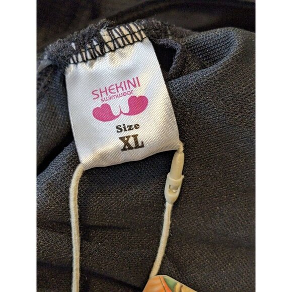 Shekini Womens Swim Dress Black Size XL Slimming Textured One Piece Swim NEW - Picture 5 of 7